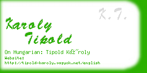 karoly tipold business card